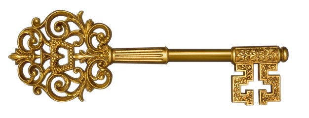 Gold Master Key on White - 13564112