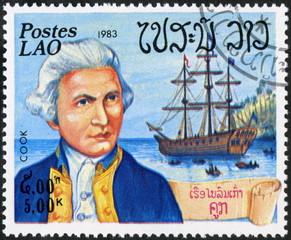 Postes Lao. Cook. 1983. Timbre postal.