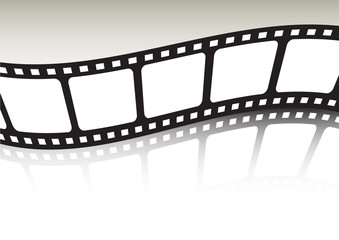 Film strip reflected and twisted