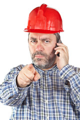 Angered construction worker