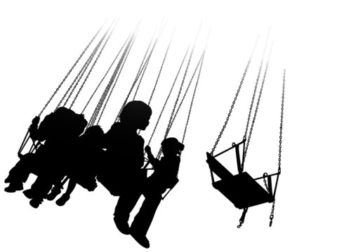 vector silhouette of roller coaster