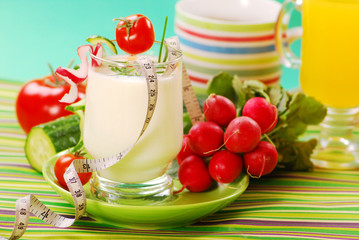 fresh spring yogurt with vegetables