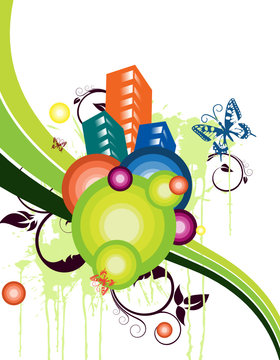 Abstract city card