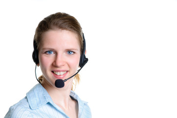 smiling Woman with headset