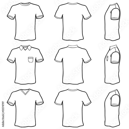 "t shirt template set (front, back and side view)" Stock ...