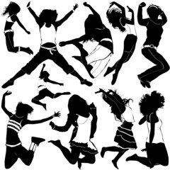 jumping people vector