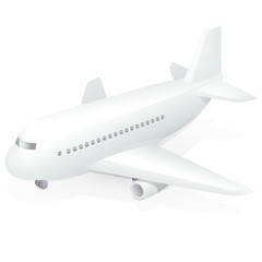 Avion commercial blanc (reflet)