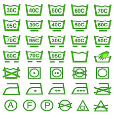 Reinigungssymbole gruen