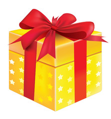 Vector gift box yellow color