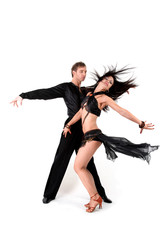 dancers isolated on white