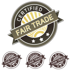 Certified fair trade product label sticker for packaging