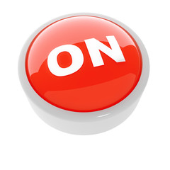 red button with a caution sign on a white background