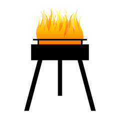 grill in flammen