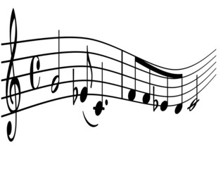 Naklejka premium Musiknoten geschwungen