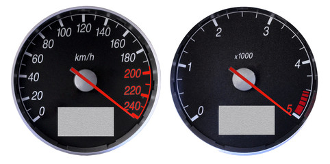 Speedometer and tachometer