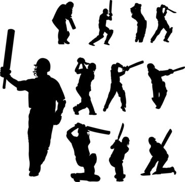 cricket players collection  - vector
