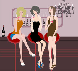 Night scene in a bar