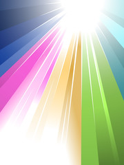 Sunburst in rainbow style reaching your message