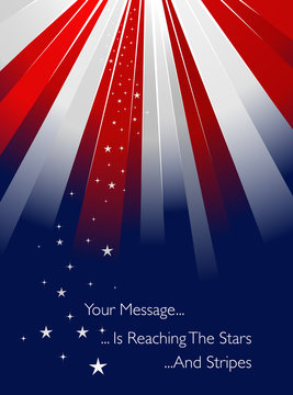 Sunburst in USA style - background with stars and stripes