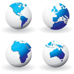 World globes with raised relief