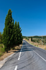 Leere Strasse in der Toskana