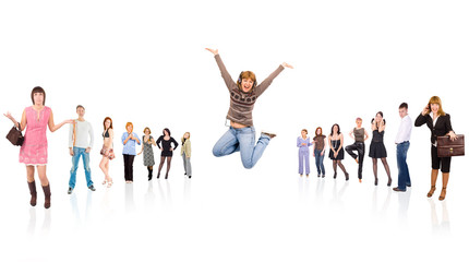 Obraz premium joy success isolated over white