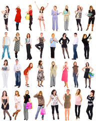 Fototapeta premium Group of people isolated over white