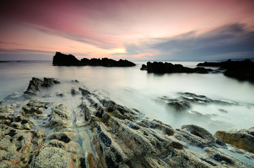 Sunset over Atlantic coast