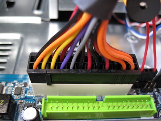 Close-up of cables on a mother-board - 13607562