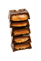 Pieces of chocolate.
