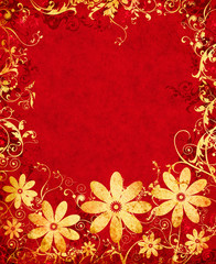 Golden Grunge Flowers