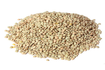 A pile of green lentils