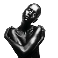 Fotobehang Opgemaakte zwarte vrouw © Egor Mayer
