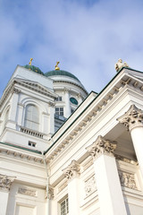 Fototapeta na wymiar Helsinki Cathedral in the Blue Sky