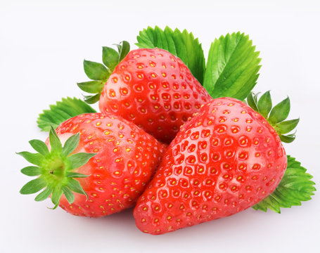 Berries of strawberry on a white background.