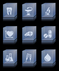 Glass bricks with icons 12