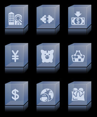 Glass bricks with icons 24