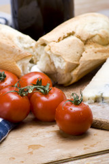 Vine tomatoes and french loaf