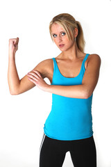 Frau blond entschlossen