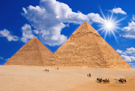 desert and pyramids