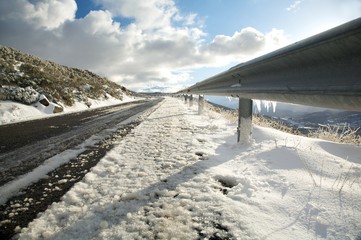 Fototapeta premium ice on guard rails