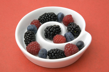 berries in a spiral dish
