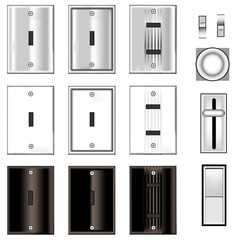 Light switches and faceplates in vector