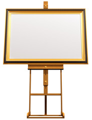 Blank picture on artist easel