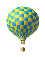 Naklejka premium Isolated on white 3d blue-yellow balloon