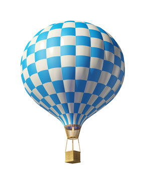 Isolated on white 3d blue-white balloon