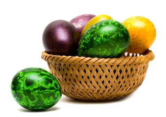 Easter eggs in a basket