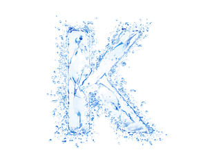 Fototapeta premium Water splash letter. With clipping path in an original size.