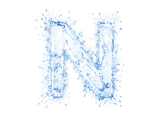 Water splash letter. With clipping path in an original size.