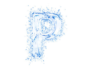 Water splash letter. With clipping path in an original size.
